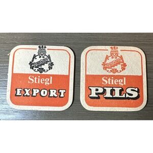 Set of Two Stiegl Pils Export Drink Beer Coasters
